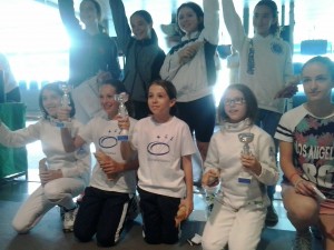 Le finaliste della gara di fioretto femminile bambine/giovanissime