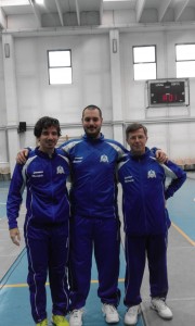 La nostra squadra di spada maschile. Da sinistra: Marco Vinchesi, Ambrogio Pigoli, Enrico Rovere